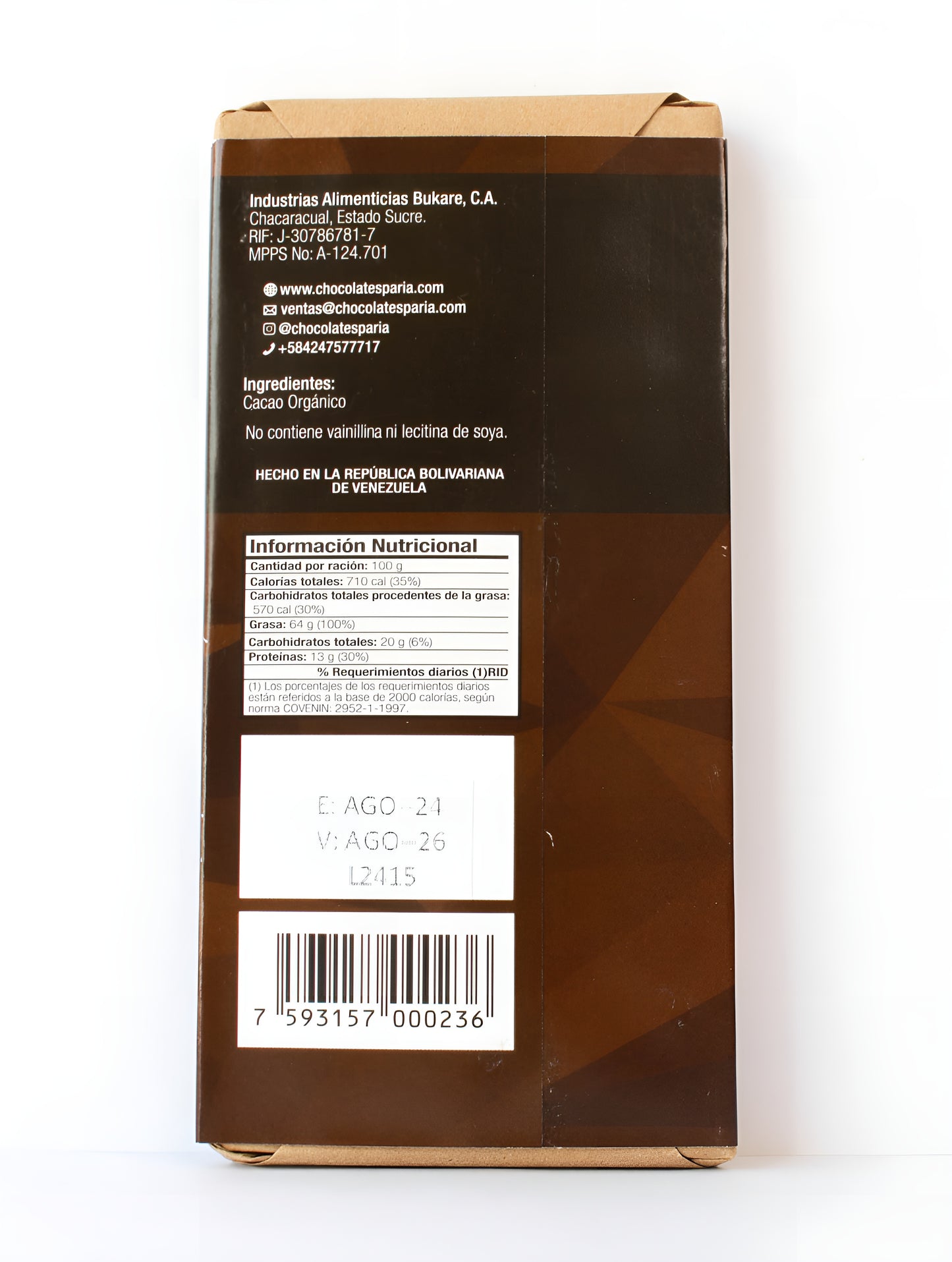 NIVALDO - PASTA DE CACAO 100%